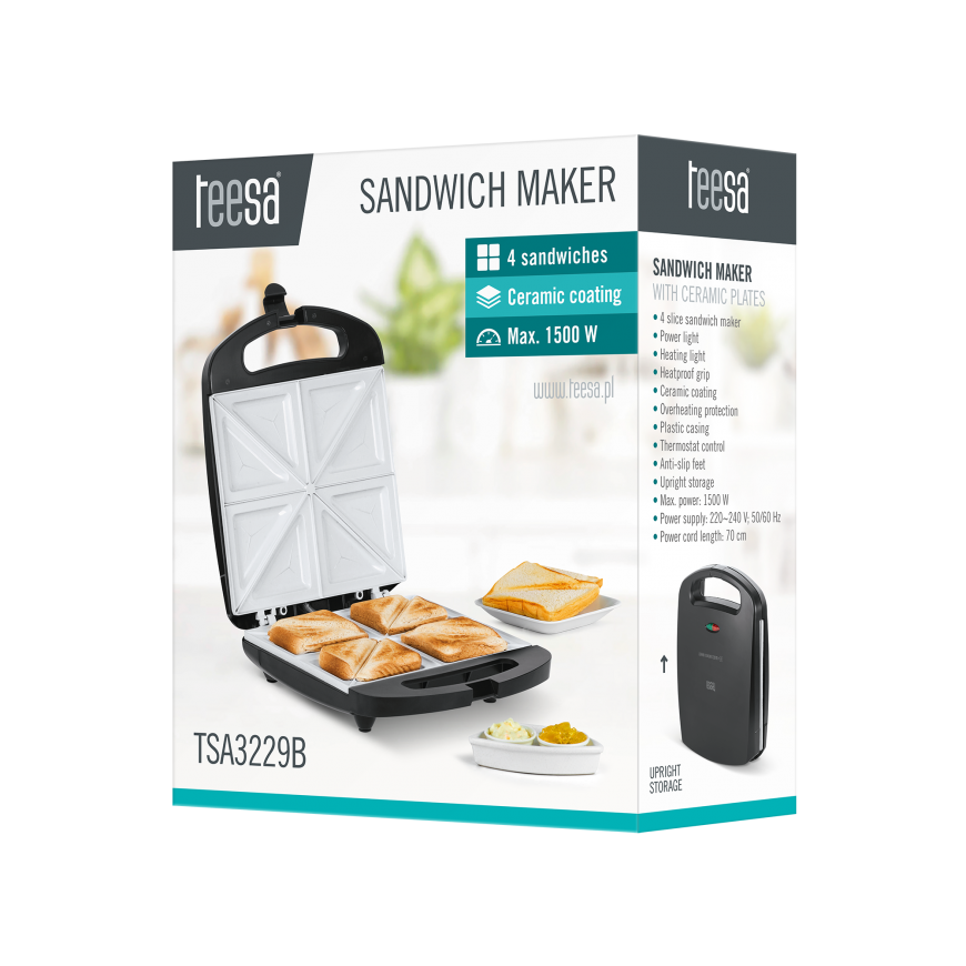 Sandwich pan Teesa Sandwich pan with ceramic inserts for 4 sandwiches – 4