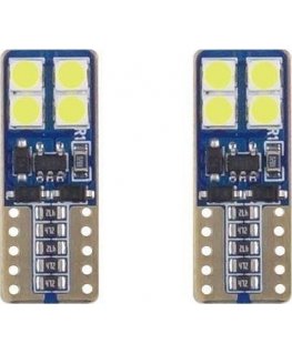 AMiO LED CANBUS 8SMD 2835 T10e (W5W) White 12V/24V