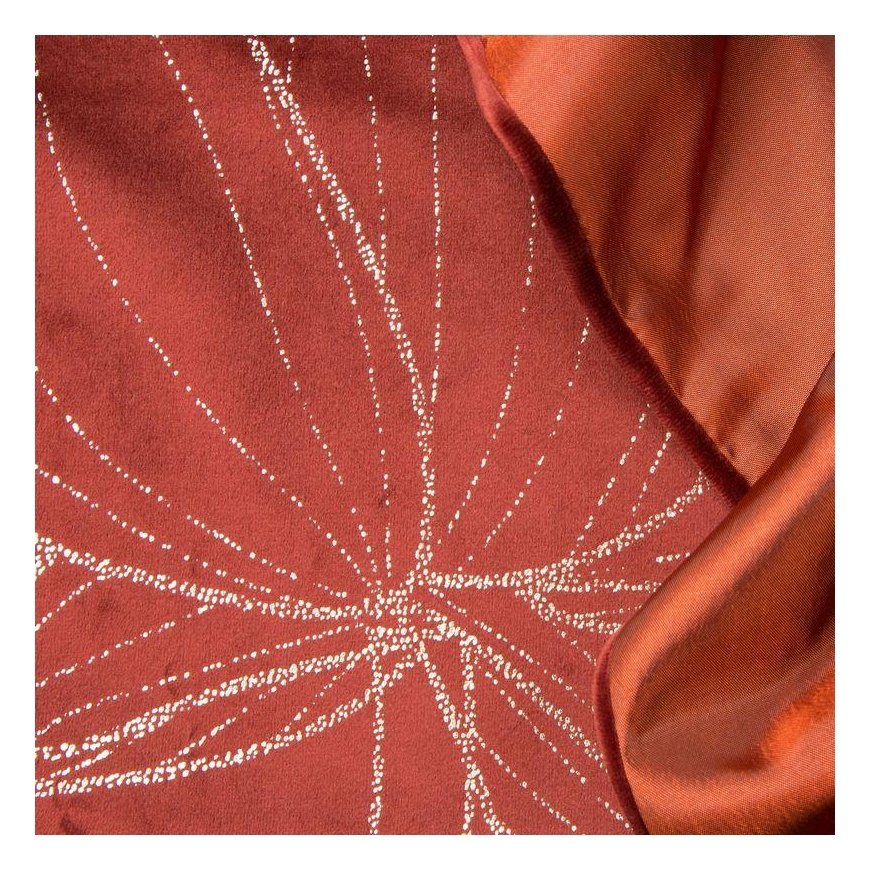 Eurofirany BLINK / 12 Velvet table runner with a large lotus flower pattern, 35X220 cm, color: brick – 5