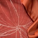 Eurofirany BLINK / 12 Velvet table runner with a large lotus flower pattern, 35X220 cm, color: brick