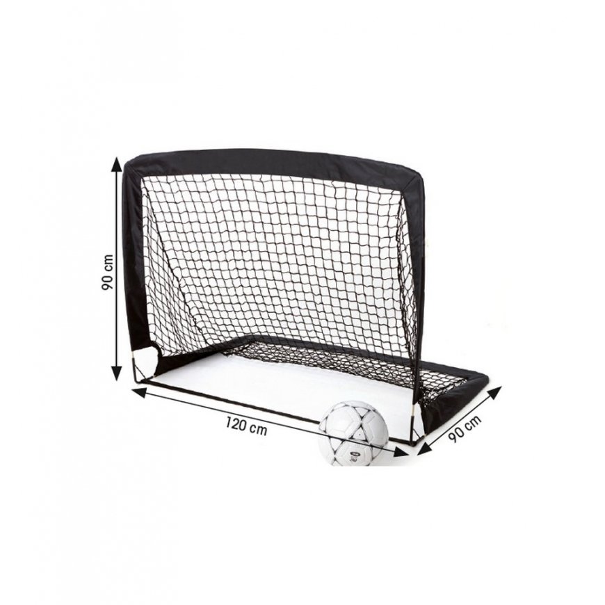 Folding soccer goal 120x90x90 black – 2