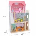 Viga Toys Large wooden 3-story dollhouse with Viga furniture