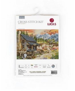 luca S Cross stitch kit Log Cabin General Store (small format version) 30.5x22 cm SBU5020