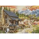 luca S Cross stitch kit Log Cabin General Store (small format version) 30.5x22 cm SBU5020