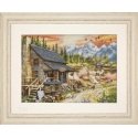 luca S Cross stitch kit Log Cabin General Store (small format version) 30.5x22 cm SBU5020