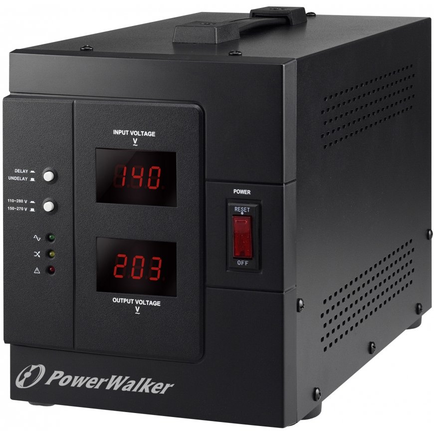 PowerWalker AVR 3000 SIV FR pingeregulaator 1 vahelduvvoolu kontakt 110-280 V Must