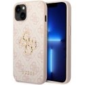 Guess dėklas skirtas iPhone 15 6,1" GUHCP15S4GMGPI rožinis HC PU odos 4G metalinis logotipas