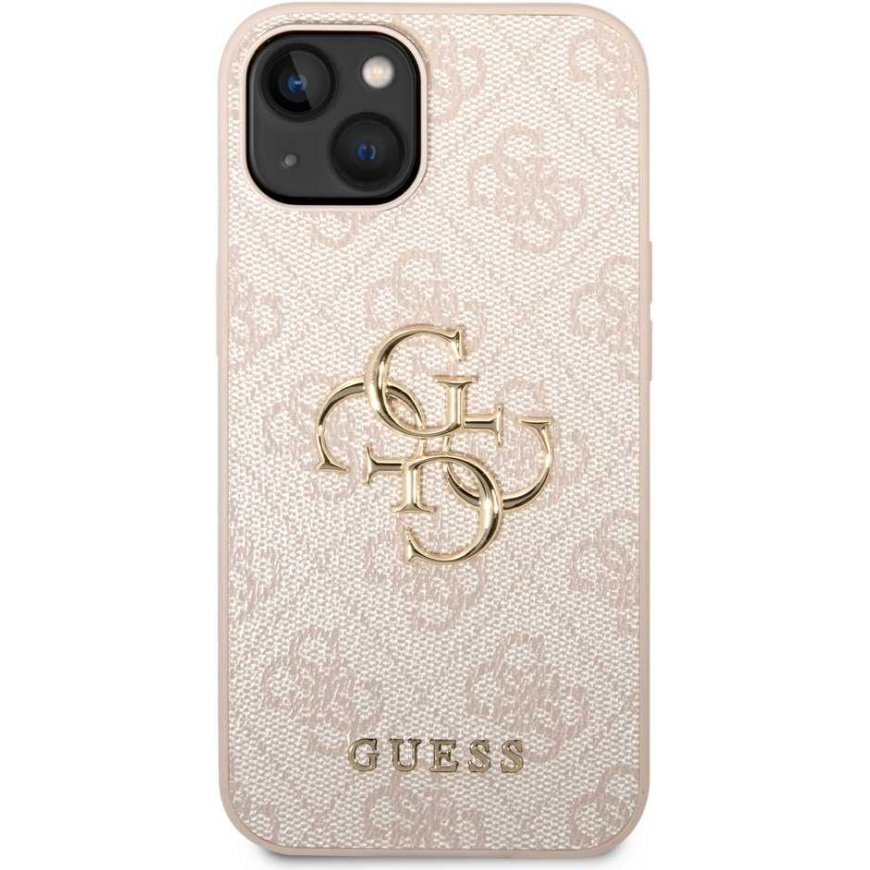 Guess Case for iPhone 15 6.1" GUHCP15S4GMGPI Pink HC PU Leather 4G Metal Logo – 3