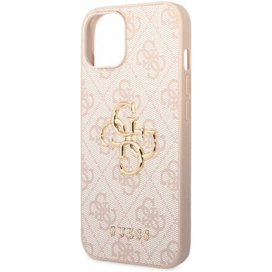 Guess Case for iPhone 15 6.1" GUHCP15S4GMGPI Pink HC PU Leather 4G Metal Logo – 4
