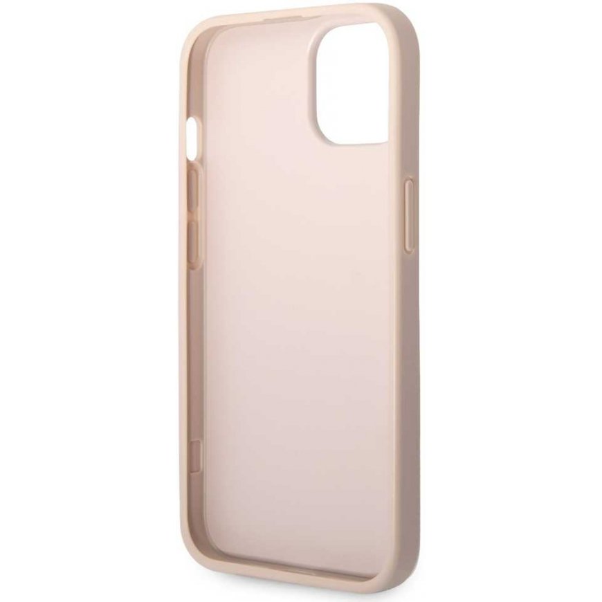 Guess dėklas skirtas iPhone 15 6,1" GUHCP15S4GMGPI rožinis HC PU odos 4G metalinis logotipas – 5
