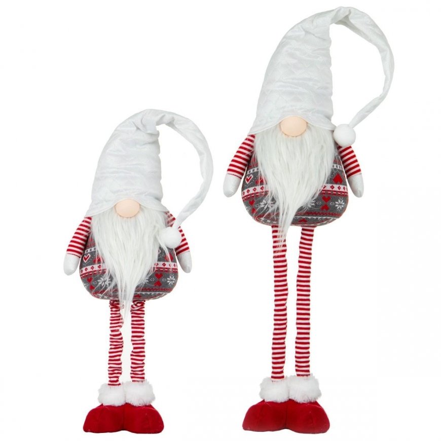 Saska Garden gnome on telescopic legs white 80-115cm – 4