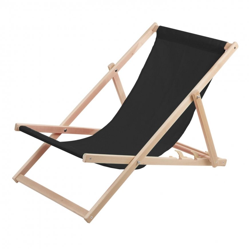 Woodok Beach lounger, wooden black