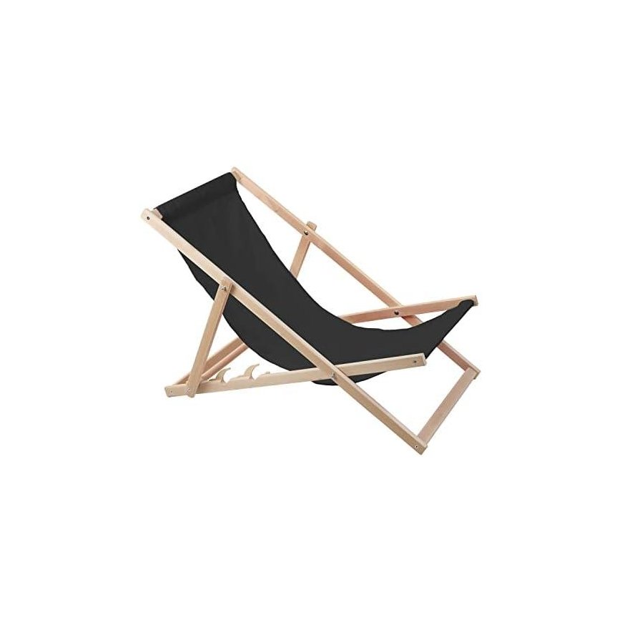 Woodok Beach lounger, wooden black – 5