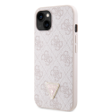 Dėklas Guess PU 4G Strass Triangle Metal Logo Case for iPhone 15 Rožinė Dėklas Guess PU 4G Strass Triangle Metal Logo Case for iPhone 15 Rožinė