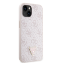 Case Guess PU 4G Strass Triangle Metal Logo Case for iPhone 15 Pink Case Guess PU 4G Strass Triangle Metal Logo Case for iPhone 15 Pink