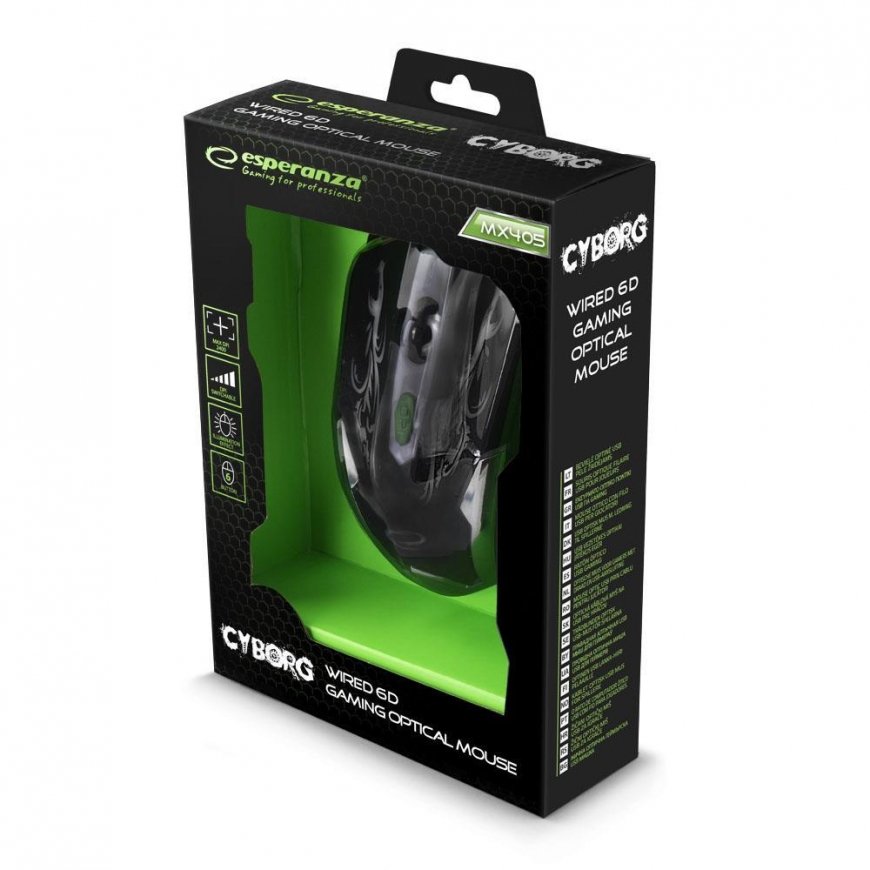ESPERANZA EGM405 MX403 CYBORG - WIRED OPTICAL USB GAMER MOUSE 6D USB – 5