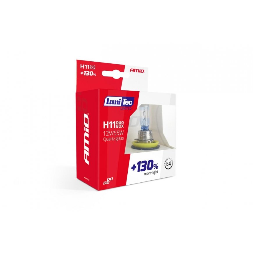 Amio Halogen bulbs h11 12v 55w lumitec limited +130% duo – 2
