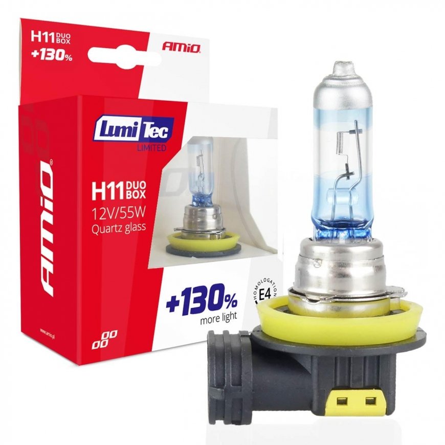 Amio Halogeninės lemputės h11 12v 55w lumitec ribotas +130% duo – 4