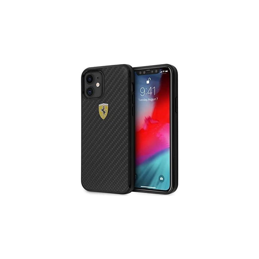 Ferrari FERCAHCP12SBK iPhone 12 mini 5.4 Black/Black On Track Real Carbon Hard Case – 2