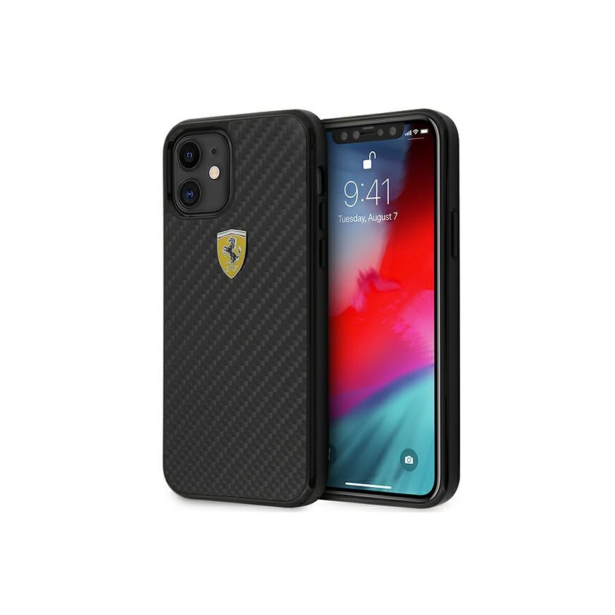 Ferrari FERCAHCP12SBK iPhone 12 mini 5.4 Black/Black On Track Real Carbon Hard Case – 4