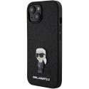 Case Karl Lagerfeld KLHCP15SGKNPSK iPhone 15 6.1" black|black hardcase Fixed Glitter Ikonik Logo Metal Pin