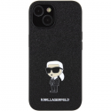 Case Karl Lagerfeld KLHCP15SGKNPSK iPhone 15 6.1" black|black hardcase Fixed Glitter Ikonik Logo Metal Pin