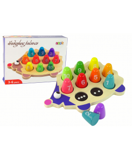 Lean Cars Wooden training hedgehog 10 colorful pawns