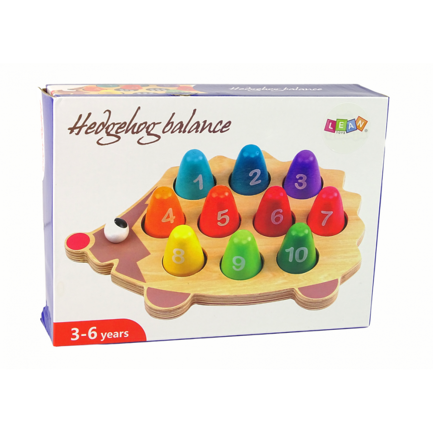 Lean Cars Wooden training hedgehog 10 colorful pawns – 4