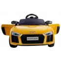 Lean Cars Dvivietis elektromobilis vaikams AUDI R8 SPYDER geltonas Lean Cars Dvivietis elektromobilis vaikams AUDI R8 SPYDER geltonas