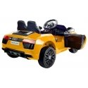 Lean Cars Dvivietis elektromobilis vaikams AUDI R8 SPYDER geltonas Lean Cars Dvivietis elektromobilis vaikams AUDI R8 SPYDER geltonas