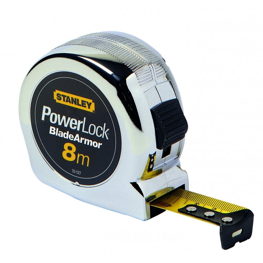Stanley Plieninis matuoklis powerlock b / a 8m / 25mm, chromuotas korpusas – 3