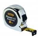 Stanley Plieninis matuoklis powerlock b / a 8m / 25mm, chromuotas korpusas Stanley Plieninis matuoklis powerlock b / a 8m / 25mm, chromuotas korpusas