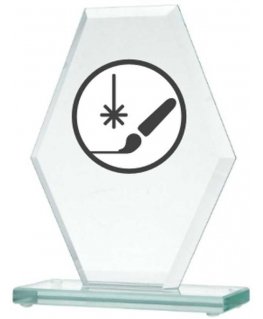 Detail Engraved glass trophy + paint filler