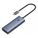 6in1 Hub Baseus UltraJoy USB-C per HDMI4K@60Hz+4xUSB 3.0+PD (pilka erdvė)