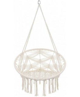 Saska Garden HAMAK AŻUROWY FOTEL WISZĄCY 80x60CM WHITE NEW STYLE