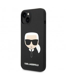 Karl Lagerfeld dėklas, skirtas iPhone 14 Plus 6.7" KLHMP14MSLKHBK Juodas Hardcase Magsafe Silikoninė Karlo galvutė