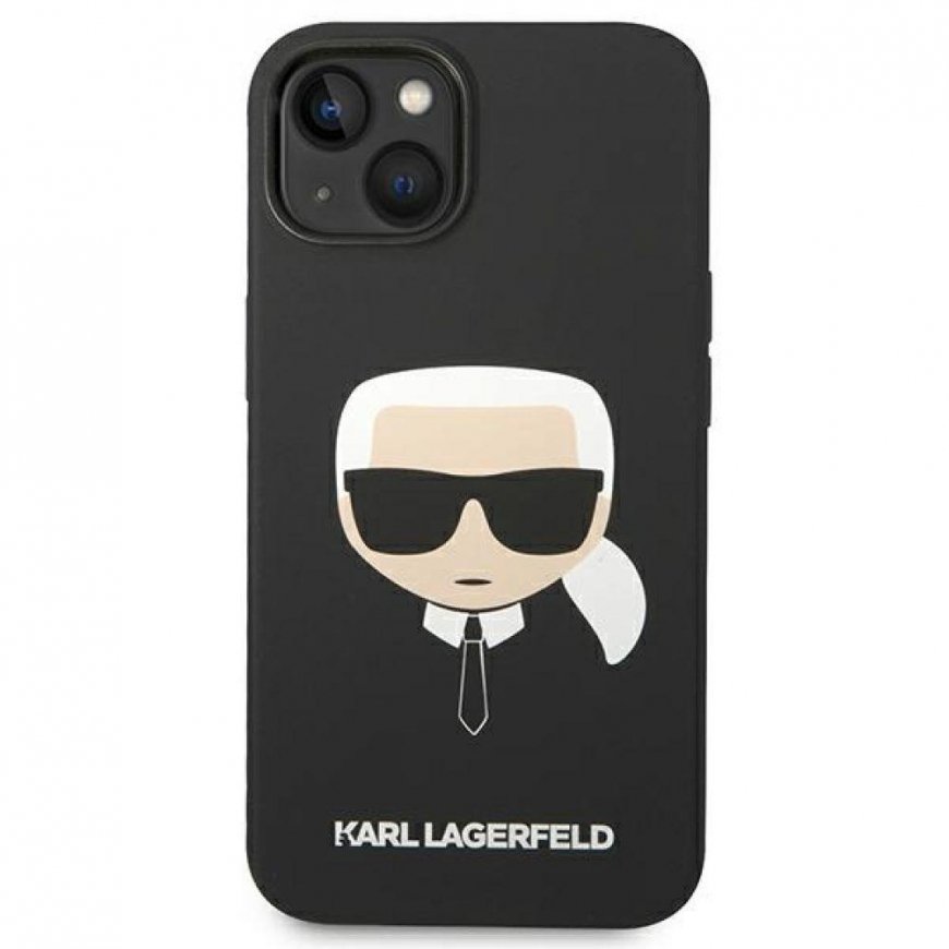 Karl Lagerfeld dėklas, skirtas iPhone 14 Plus 6.7" KLHMP14MSLKHBK Juodas Hardcase Magsafe Silikoninė Karlo galvutė – 3
