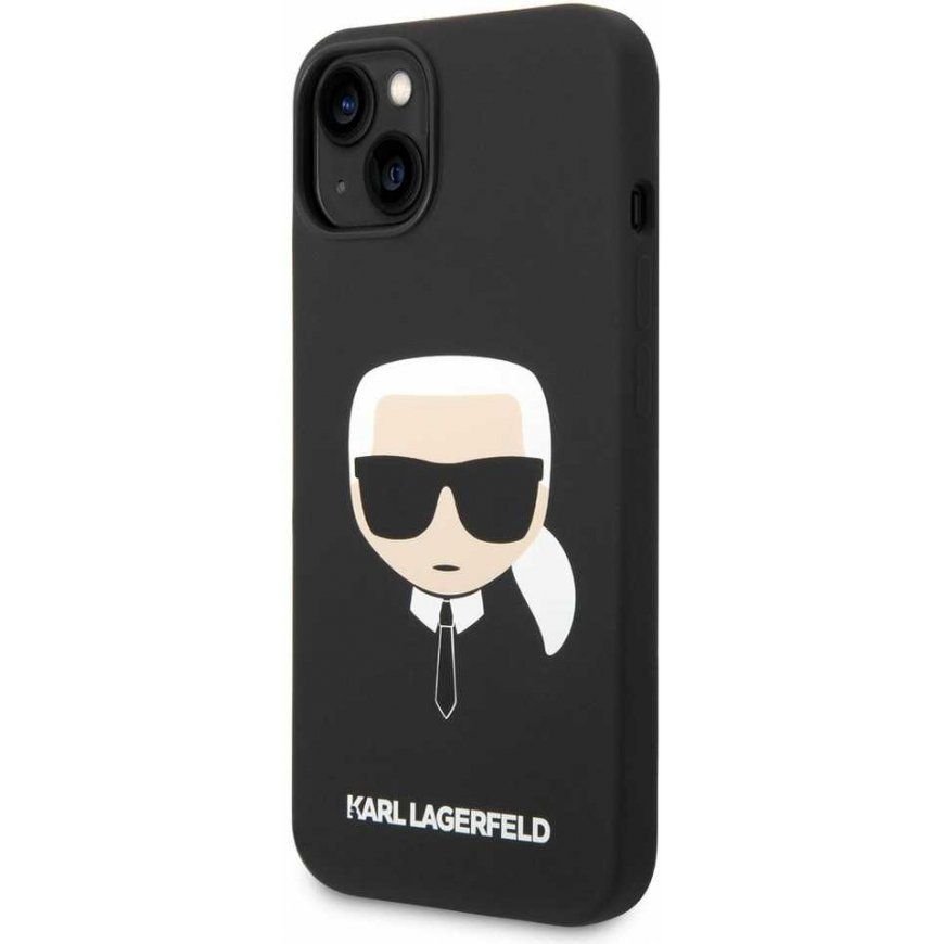 Karl Lagerfeld dėklas, skirtas iPhone 14 Plus 6.7" KLHMP14MSLKHBK Juodas Hardcase Magsafe Silikoninė Karlo galvutė – 5