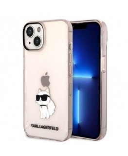 Karl Lagerfeld KLHCP14MHNCHTCP iPhone 14 Plus 6,7" rožinis / rožinis kietas dėklas Iconic Choupette