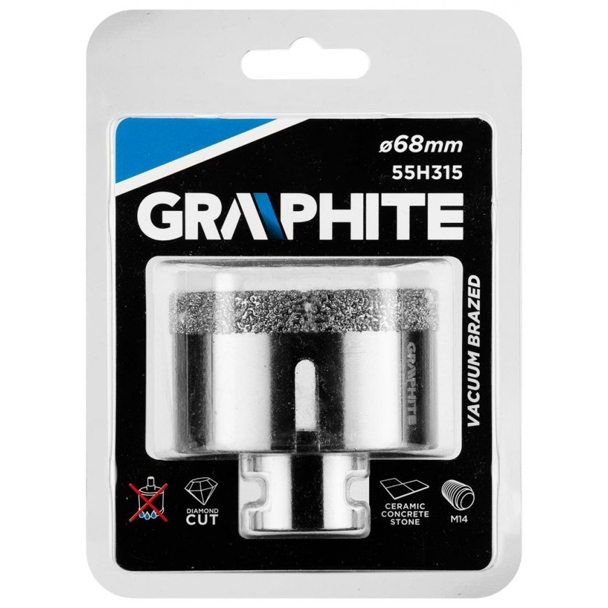 GRAPHITE 68mm x M14 Diamond Hole Saw – 2