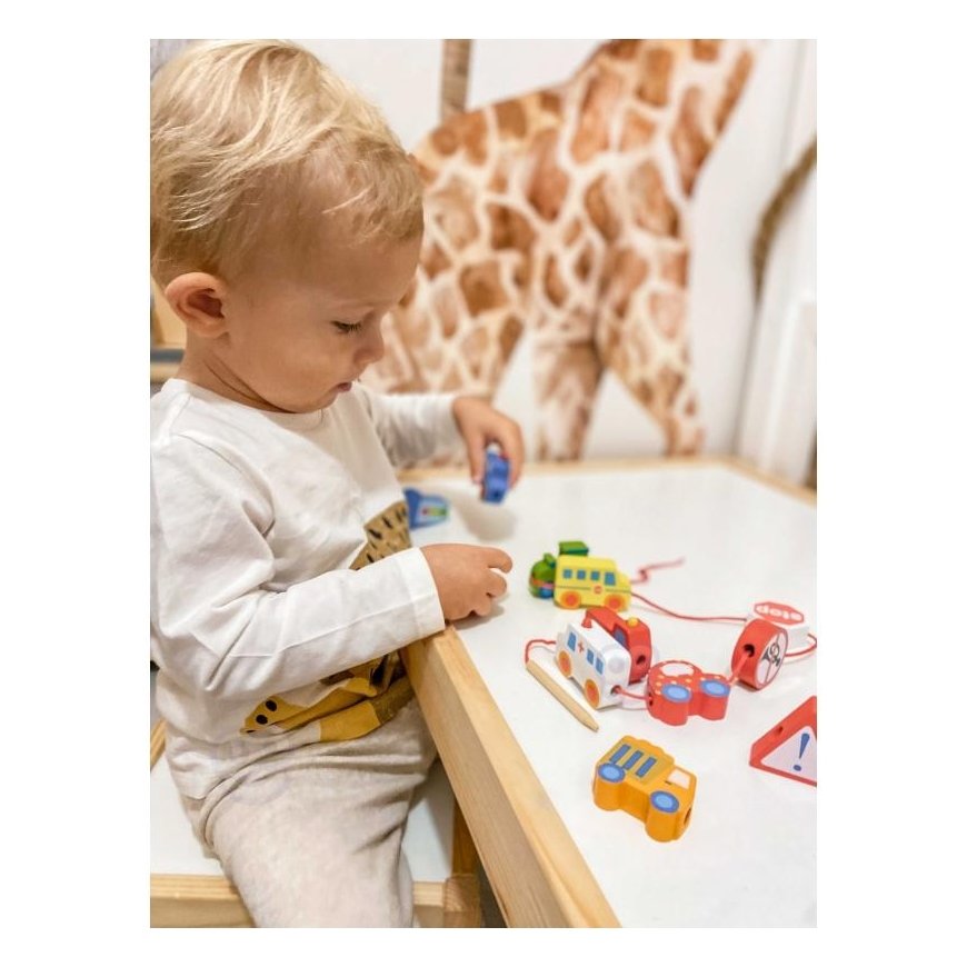 Wooden educational drill blocks 13 pcs. - Vehicles for Woopie – 3