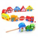 Wooden educational drill blocks 13 pcs. - Vehicles for Woopie Wooden educational drill blocks 13 pcs. - Vehicles for Woopie