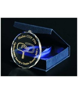 Tryumf Engraved glass medal with case + paint filler