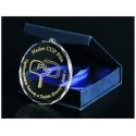 Tryumf Engraved glass medal with case + paint filler Tryumf Engraved glass medal with case + paint filler