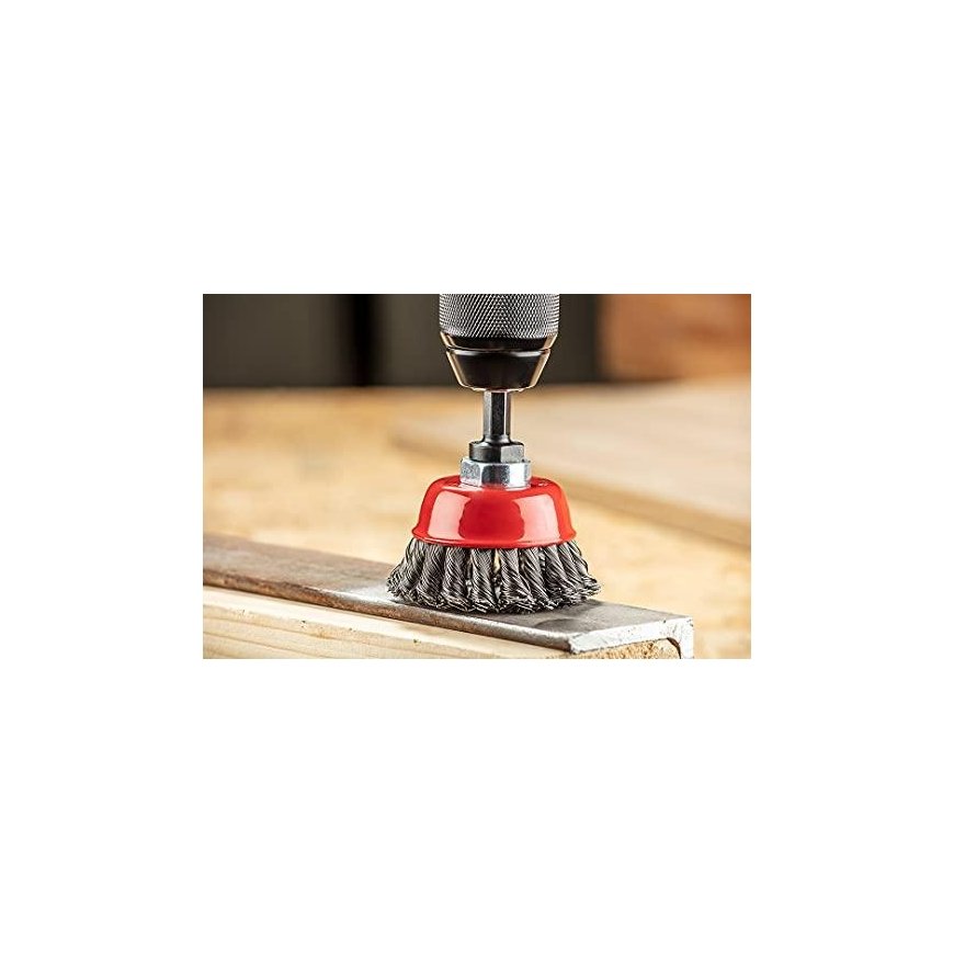 GRAPHITE Wire back brush 100mm x M14, INOX – 4