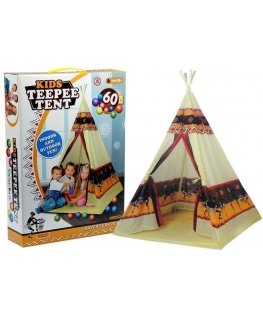 Lean Cars Palapinė Tipi Indian Žaidimų namelis + 60 Kamuoliukai 155 cm