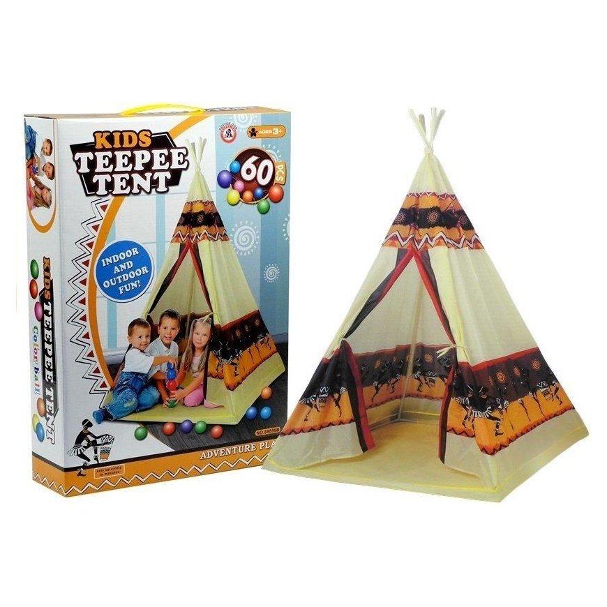 Lean Cars Tent Tipi Indian Playhouse + 60 Balls 155 cm