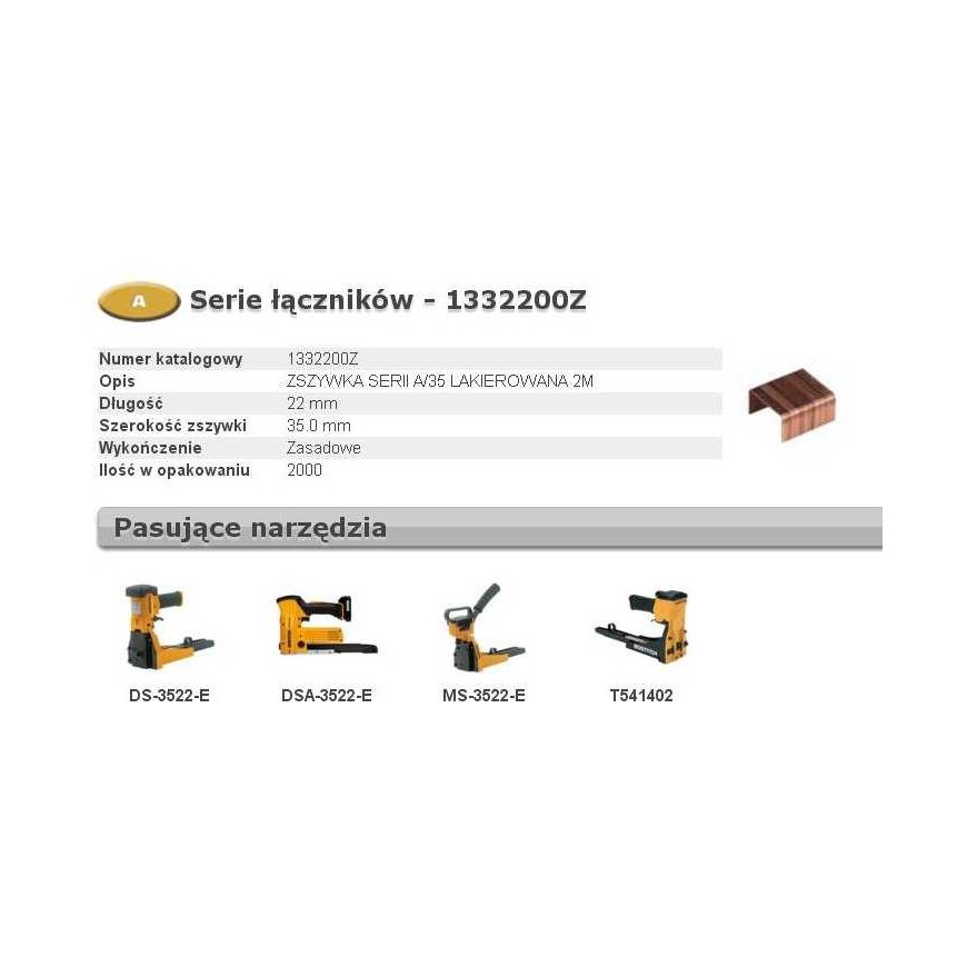 BOSTITCH STAPLES A 22mm 2000pcs FOR BOX CLOSER