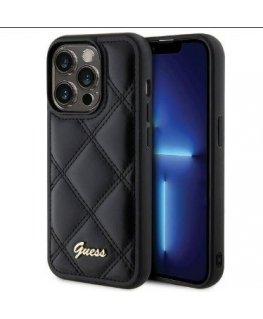 Guess Apple iPhone 15 Pro Max HC PU QUILTED METAL LOGO Black