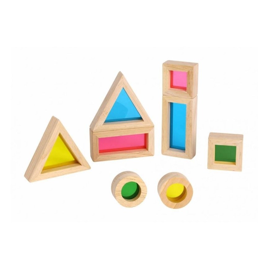 Tooky Toys TOOKY TOY Wooden Colored Set Mirror blocks 8 el. FSC – 3